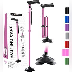 BRAND NEW Honeybull Collapsible Walking Cane - Pink